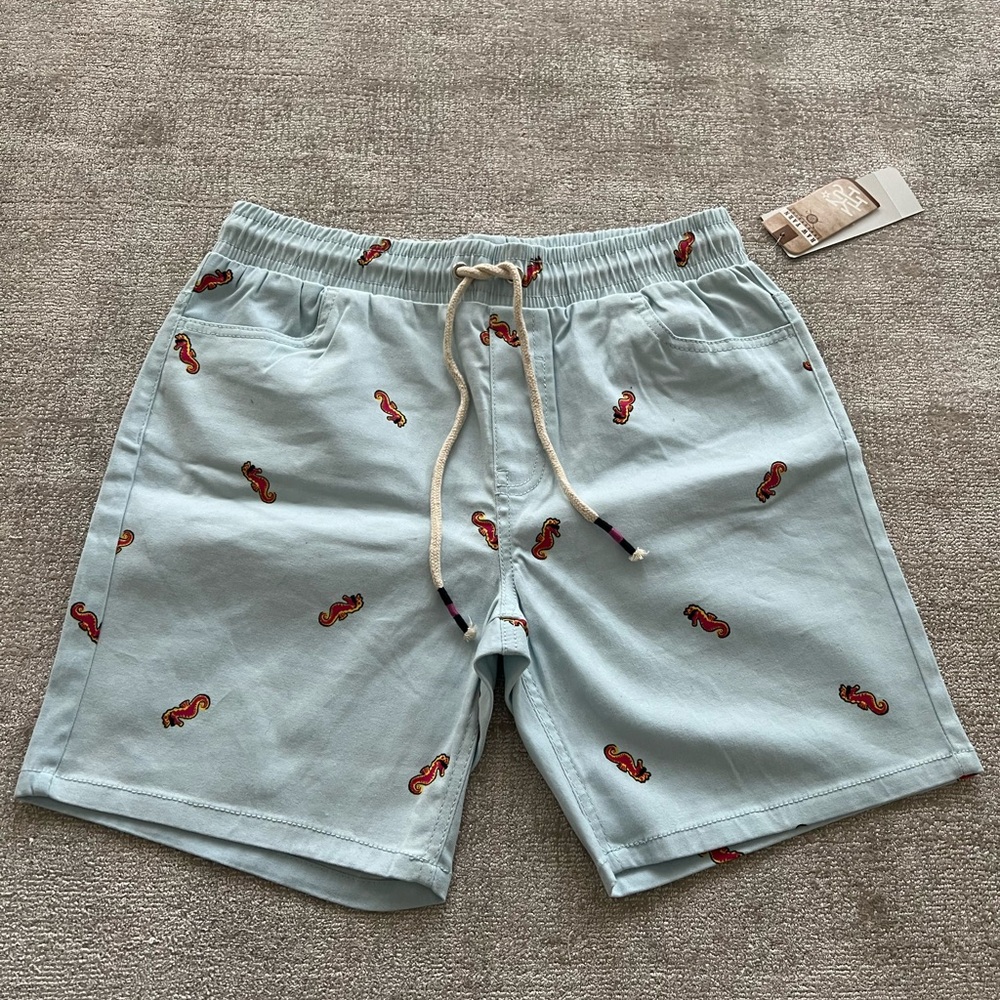NWT Raw Yarn Industries Shorts with Seahorse Design